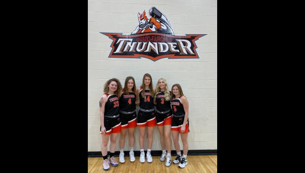 Osseo-Fairchild High School Girls Basketball Team Class of 2022 from the Thunder Girls Basketball Facebook page