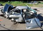 A Pontiac Grand Am driven by a Winona, Minn., man was left in pieces after it was involved in a severe traffic accident involving two other vehicles last week. The force of the crash, which began when the car was rear-ended, threw the front end about 200 feet away into a ditch.