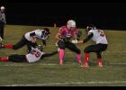 Quinn Olson faked toward the middle and cut toward the sideline to notch a nice gain for the Cards. The junior racked up a game-high 160 yards on the ground and one touchdown for E-S.