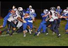 Senior Sawyer Hayes battled through the middle of the defense in the second quarter.
