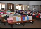Quilts in a rainbow of colors covered all of the pews in the Central Lutheran Church sanctuary. A church group sewed 91 quilts on behalf of Lutheran World Relief, topping last year’s total by 26 quilts.