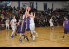 Senior Blake Purdy took contact from the Durand defense. He had 19 points in Mondovi’s 69-65 victory over the Panthers on Friday night, Jan. 22.