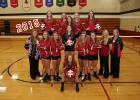 Members of the 2015 Eleva-Strum Central High School varsity volleyball team are, front, Greta Monson; middle, left to right, Assistant Coach Stephanie Knutson, Kate Kensmoe, Lauren Jaskowski, Jenna Booth, Megan McLean, Mackenzie Hutchins, Assistant Coach Amanda Peters, Head Coach Jamie Stendahl; back, Taylor Everson, Abby Palkowski, Anna Schoen, Josie Olson, Tatum Everson.