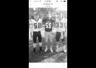 UW-Stout football players Collin Laursen (33) and Clay Dziekan (50) met fellow Mondovi High School alum Brett Vetterkind, a member of the UW-La Crosse football team, when the Blue Devils faced off with the Eagles on Oct. 10.