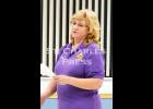 Lions member Debra Wait welcomes guests to the ceremony at St. Charles City Hall on Sunday evening. 