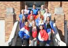 Members of Mondovi High School’s 2016 Homecoming Court are, front, left to right, LaMarria Hawkins, Abby Ronnei, Tori Ross; row 2, Emily Weiss, Nola Matchey, Samantha Wulff, Emily Ness; row 3, Boe Olson, Marc Kluge, Zach Kluge, Aaron Gibson; back, Branden Becker, Hunter Evans, Daniel Gruber. 