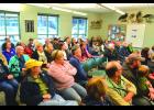 And the crowd for the Eagle Education and Feeding program at the Eagle Center was, as it always seems to be, large Sunday. It was a full house, in fact.