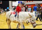Many kids took a ride on a donkey during "halftime." 