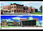 Here are the exterior concept views from LHB for Phase I of the expansion plans. It shows the expanded NEC from Main St. and from the fountain plaza area. These are simply architectural concepts, not final designs. As noted in the story, there will be time for community input at the open houses later this month. More detailed interior concepts will also be available at the open houses. 