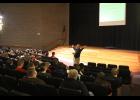 Tom Kidd speaks to Osseo-Fairchild and Eleva-Strum students about healthy choices and how they affect lives during an O-F event in December. 